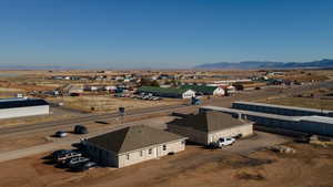 Aerial view featuring a mountain view