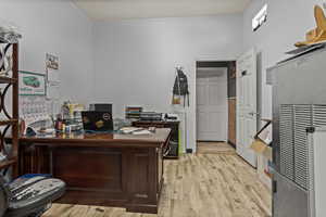 Office featuring light hardwood / wood-style floors