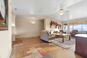 Living room with ceiling fan