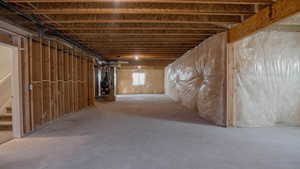 Below grade area featuring stairway