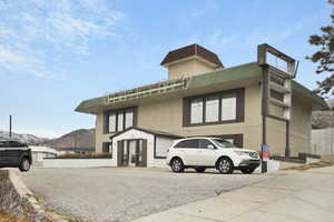 Exterior space with a mountain view