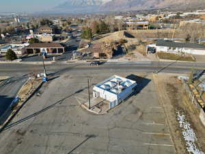 Aerial view with a mountain view