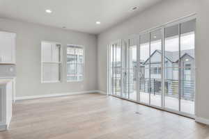 Interior space featuring light hardwood / wood-style floors