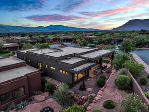 Exterior space featuring a mountain view