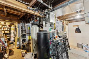 Utility room with gas water heater