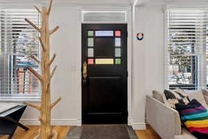 Entryway featuring hardwood / wood-style flooring