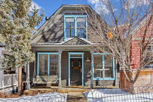 View of front of home featuring a porch