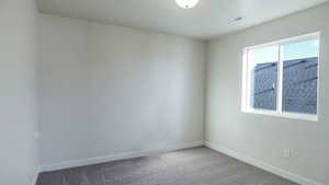 Unfurnished room with carpet