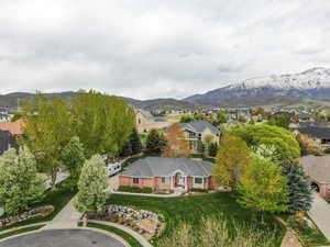 Bird's eye view featuring a mountain view