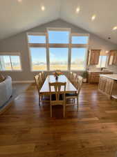 Open & large dining area with lots of windows for light & incredible unobstructed sunset views