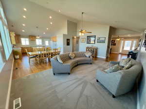 Entire main floor living area with vaulted ceilings