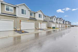 View of front of home with a garage