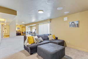 View of carpeted living room