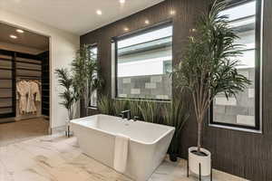 Bathroom with a healthy amount of sunlight and a bathing tub