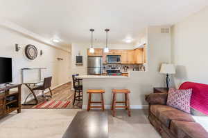 View of carpeted living room