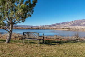 Property view of water with a mountain view