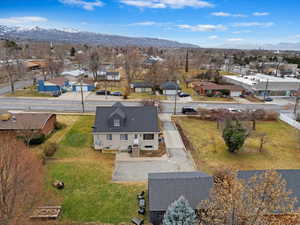 Drone / aerial view with a mountain view