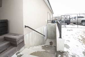 View of basement exterior stairway