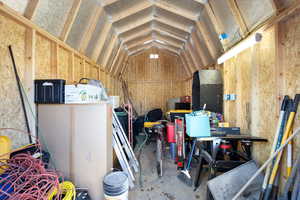 Interior view of 10x20 shed