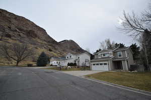 View of street with a mountain view