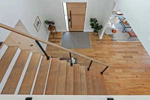 Entrance foyer featuring hardwood / wood-style flooring