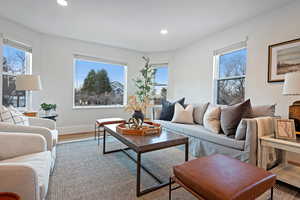 Living room featuring hardwood / wood-style floors