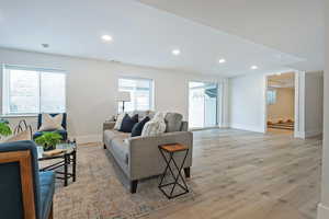 Living room featuring light hardwood / wood-style floors