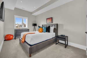 View of carpeted bedroom