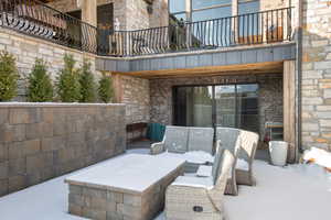 View of patio / terrace featuring a balcony and outdoor lounge area