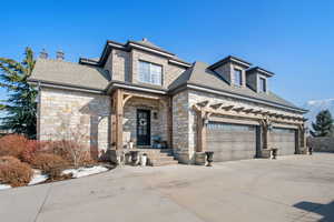 View of front of home with a garage