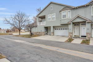 View of front facade with a garage