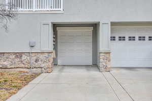 View of garage