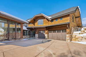 View of front of home featuring a garage