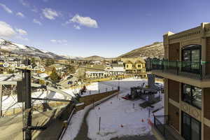 Exterior space featuring a mountain view