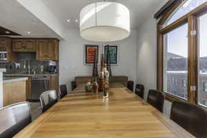 Dining room with sink