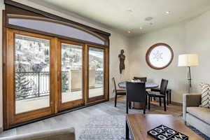 Interior space featuring a wealth of natural light and light wood-type flooring