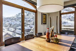 Dining area featuring a wealth of natural light