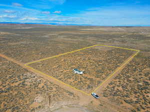 Overview of rural landscape with property parcel outlined