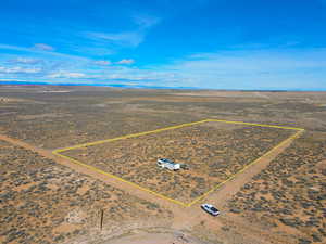 Overview of rural landscape with property parcel outlined