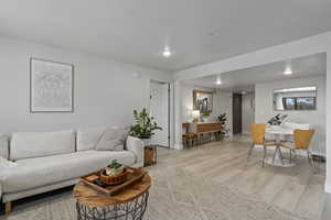 Living room featuring light hardwood / wood-style floors