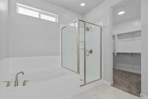 Bathroom with separate shower and tub