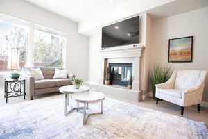 View of carpeted living room