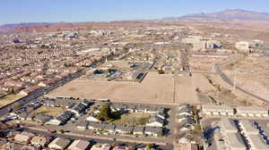 Drone / aerial view with a mountain view