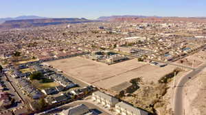 Drone / aerial view with a mountain view