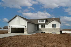 View of front facade with a garage