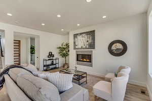 Living room featuring light hardwood / wood-style flooring