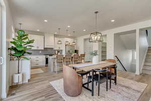 Dining area featuring light hardwood / wood-style floors