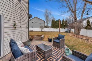 View of patio featuring an outdoor living space