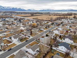 Aerial view featuring a mountain view