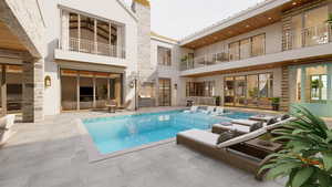 View of pool featuring a patio